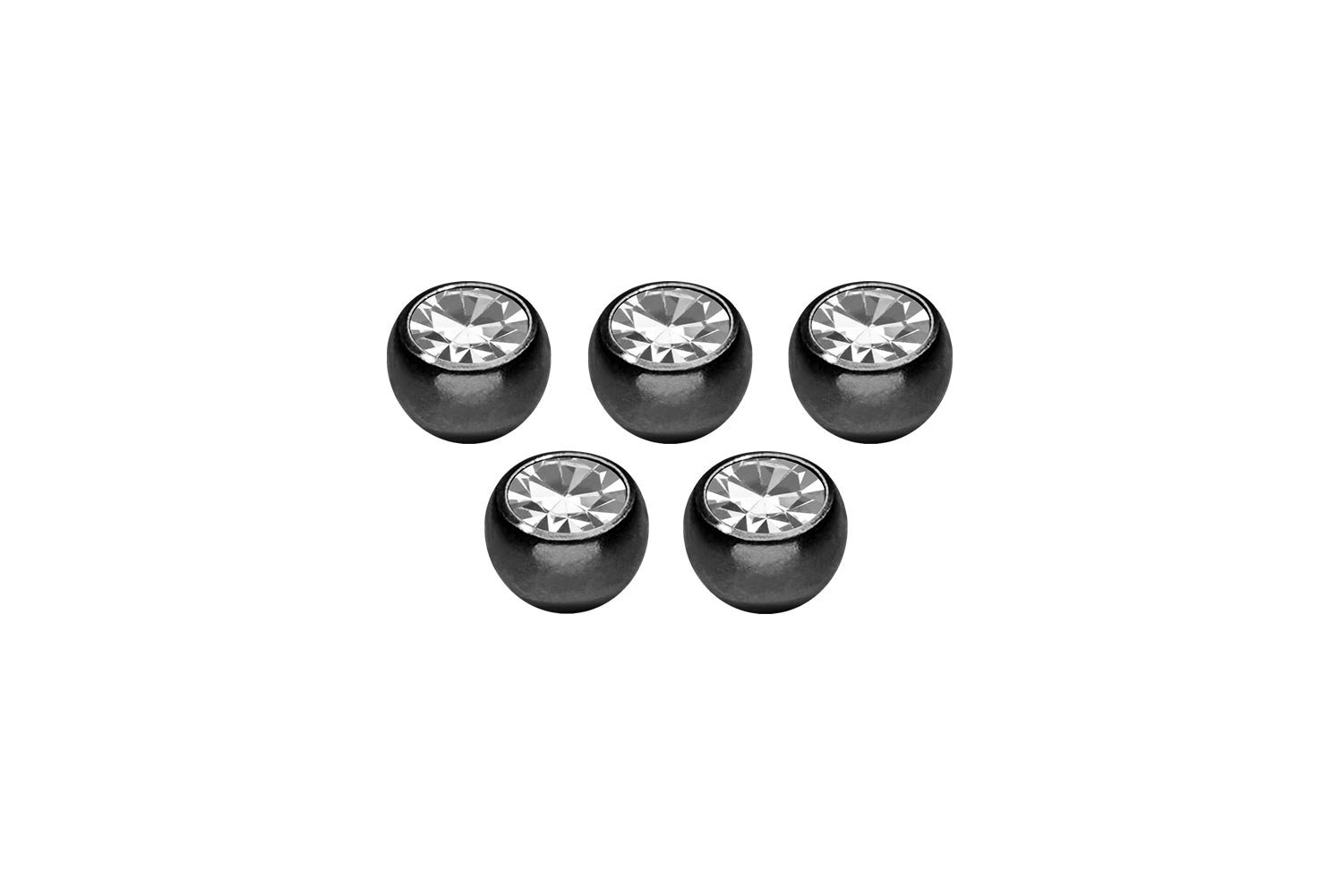 SET Chirurgenstahl Schraubkugel KRISTALL von Piercingline